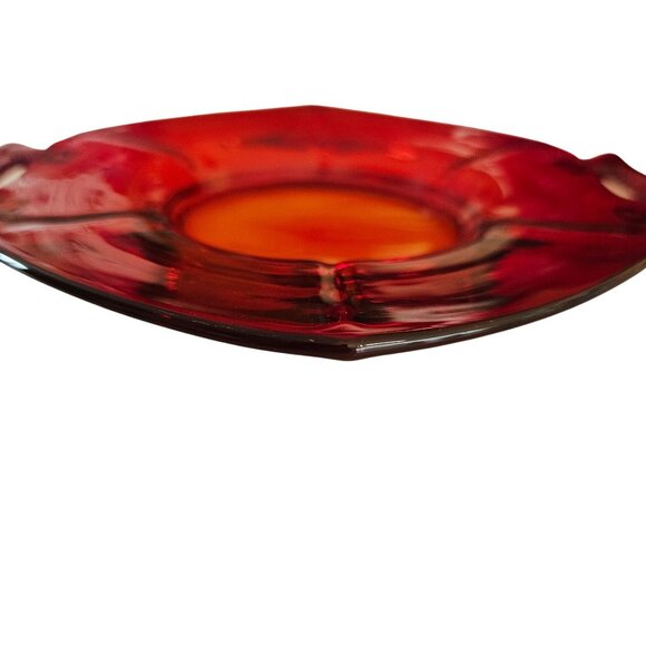 Imperial Glass-Ohio Molly Serving Plate 8.25" ruby Art Deco made in USA ambrina - Picture 3 of 5